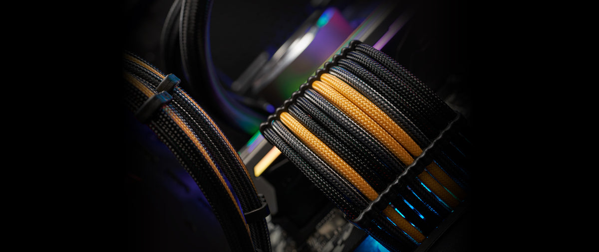 SLEEVED CABLE EXTENSIONS BLACK