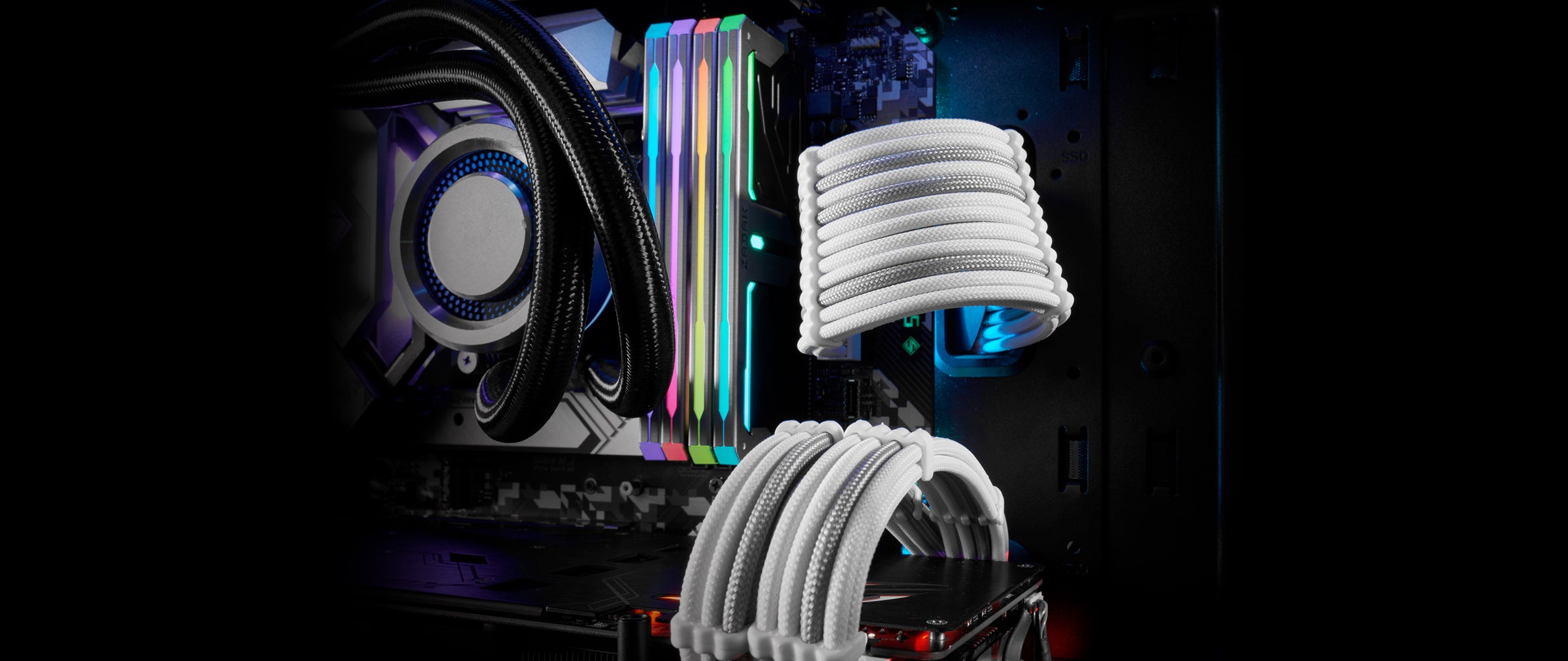 SLEEVED CABLE EXTENSIONS WHITE