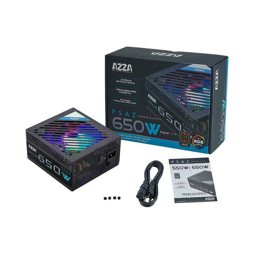 Alimentation AZZA 650w, 80+ bronze